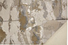 7' x 10' Gray Ivory and Gold Abstract Stain Resistant Area Rug