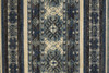 7' x 10' Blue Tan and Black Geometric Power Loom Distressed Stain Resistant Area Rug