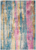 7' x 10' Pink and Blue Abstract Power Loom Area Rug
