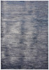 7' x 10' Blue Gray and Ivory Striped Power Loom Distressed Area Rug