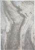 7' x 10' Gray Ivory and Blue Abstract Stain Resistant Area Rug