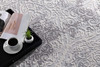 7' x 10' Cream and Gray Tinted Ogee Pattern Area Rug