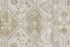 7' x 10' Gold and Ivory Floral Stain Resistant Area Rug