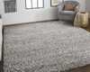 7' x 10' Gray Taupe and Ivory Abstract Power Loom Stain Resistant Area Rug