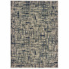 7' x 10' Gray and Navy Abstract Area Rug
