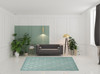 7' x 10' Aqua Geometric Flat Weave Area Rug