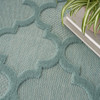 7' x 10' Aqua Geometric Flat Weave Area Rug