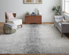 7' x 10' Ivory Gray and Black Abstract Power Loom Area Rug