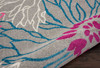 7' x 10' Gray Floral Dhurrie Area Rug