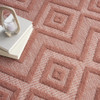 7' x 10' Orange Geometric Flat Weave Polypropylene Area Rug