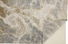 7' x 10' Ivory Silver and Gold Abstract Stain Resistant Area Rug