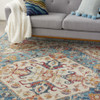 7' x 10' Blue and Ivory Power Loom Area Rug
