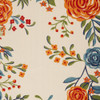 7' x 10' Multicolor Floral Stain Resistant Non Skid Polypropylene Area Rug