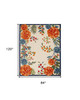7' x 10' Multicolor Floral Stain Resistant Non Skid Polypropylene Area Rug