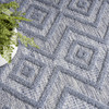 7' x 10' Blue Geometric Flat Weave Polypropylene Area Rug
