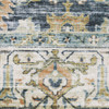 7' x 10' Blue Gold Rust Ivory & Olive Oriental Printed Stain Resistant Non Skid Area Rug