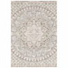 7' x 10' Ivory Grey Distressed Oversize Medallion Indoor Area Rug