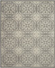 7' x 10' Gray Floral Power Loom Area Rug
