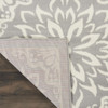 7' x 10' Gray Floral Power Loom Area Rug