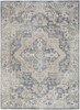 7' x 9' Gray Oriental Power Loom Washable Rectangle Area Rug