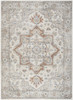 7' x 9' Gray Oriental Power Loom Washable Area Rug