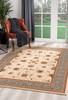 7' x 9' Cream and Blue Traditional Area Rug