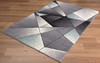 7' x 9' Grey Blue Geometric Area Rug