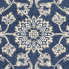 7' x 9' Denim Floral Vine UV Treated Indoor Area Rug