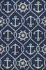 7' x 9' UV Treated Polypropylene Navy Area Rug