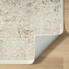 7' x 9' Beige Cream and Brown Damask Stain Resistant Area Rug