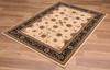 7' x 9' Cream and Black Decorative Area Rug