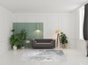 7' x 9' Blue and Gray Abstract Washable Non Skid Area Rug
