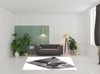 7' x 9' Grey Red Geometric Area Rug