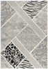 7' x 9' Grey Geometric Power Loom Stain Resistant Area Rug