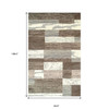 7' x 9' Light Blue and Ivory Patchwork Power Loom Stain Resistant Area Rug