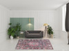 7' x 9' Garnet Red Medallion Stain Resistant Area Rug