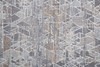 7' x 9' Gray Blue and Orange Abstract Power Loom Distressed Stain Resistant Area Rug