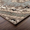 7' x 9' Ivory Beige and Light Blue Floral Stain Resistant Area Rug