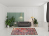 7' x 9' Brown Medallion Stain Resistant Area Rug