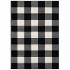 7' x 9' Monochromatic Gingham Pattern Indoor Area Rug
