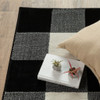 7' x 9' Monochromatic Gingham Pattern Indoor Area Rug