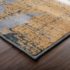 7' x 9' Beige and Gray Floral Power Loom Distressed Stain Resistant Area Rug