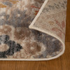 7' x 9' Ivory Orange and Gray Floral Stain Resistant Area Rug