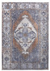 8' x 10' Blue Ivory and Brown Floral Area Rug