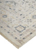 8' x 10' Tan Ivory and Blue Floral Stain Resistant Area Rug
