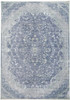 8' x 10' Blue Gray & Silver Abstract Distressed Area Rug with Fringe