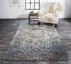 8' x 10' Gray Blue and Taupe Wool Abstract Tufted Handmade Stain Resistant Area Rug