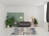 8' x 10' Blue Gray and Ivory Abstract Stain Resistant Area Rug