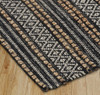 8' x 10' Black and Tan Decorative Striped Area Rug