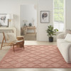 8' x 10' Orange Geometric Flat Weave Area Rug